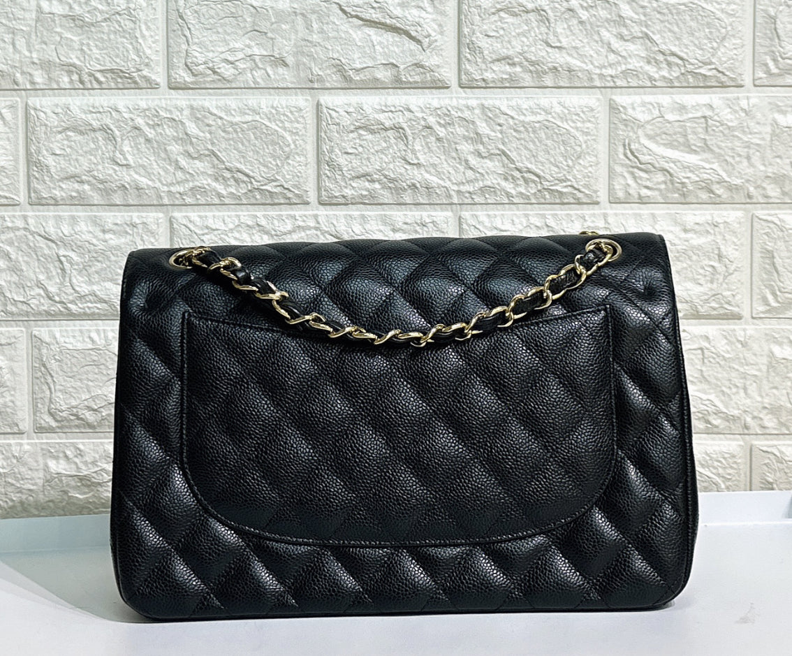 Chanel Jumbo Classic Double Flap Bag Black Caviar GHW