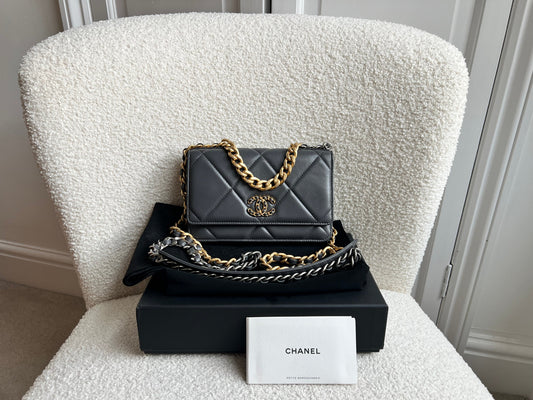 Chanel Grey 19 Wallet on Chain