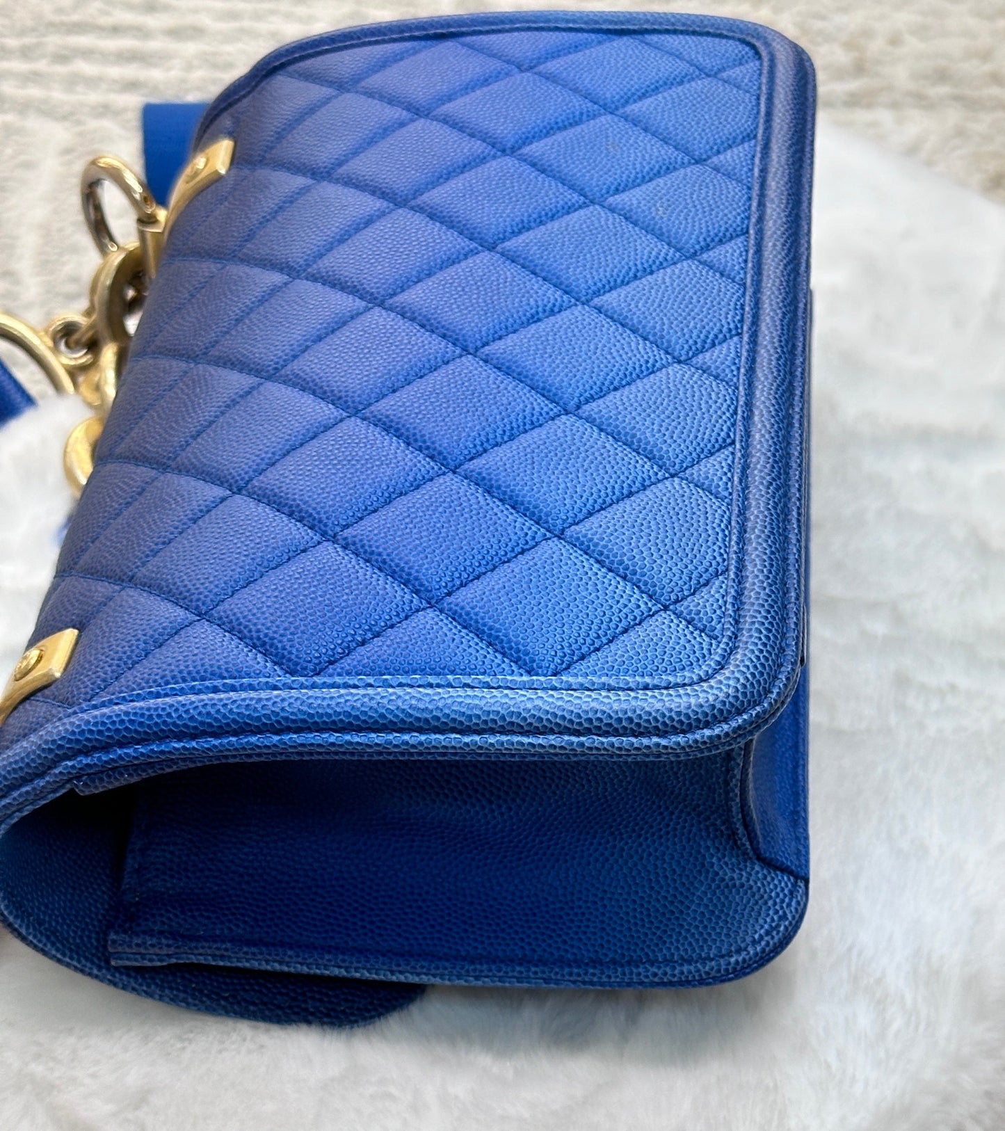 CHANEL Caviar Quilted Small Sunset On The Sea Flap Blue