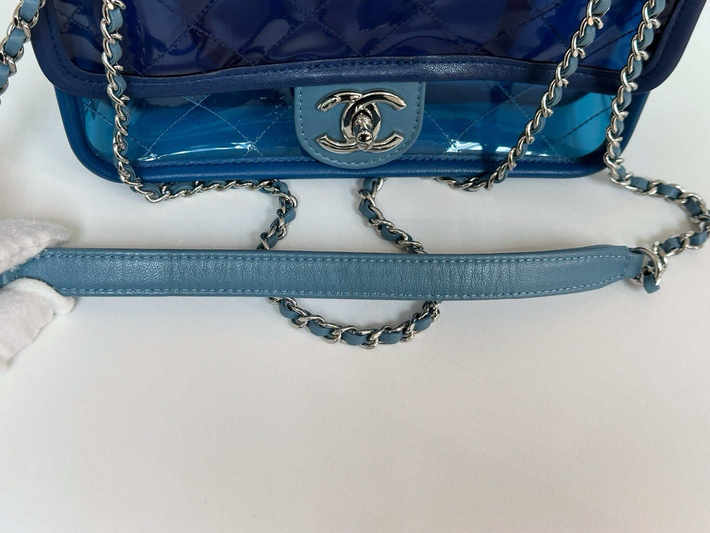 Chanel Blue Coco Splash PVC Small Flap Bag holo 2569