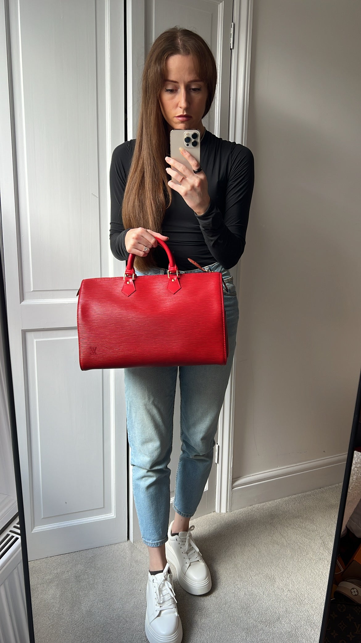 Louis Vuitton Speedy 35 Red Epi