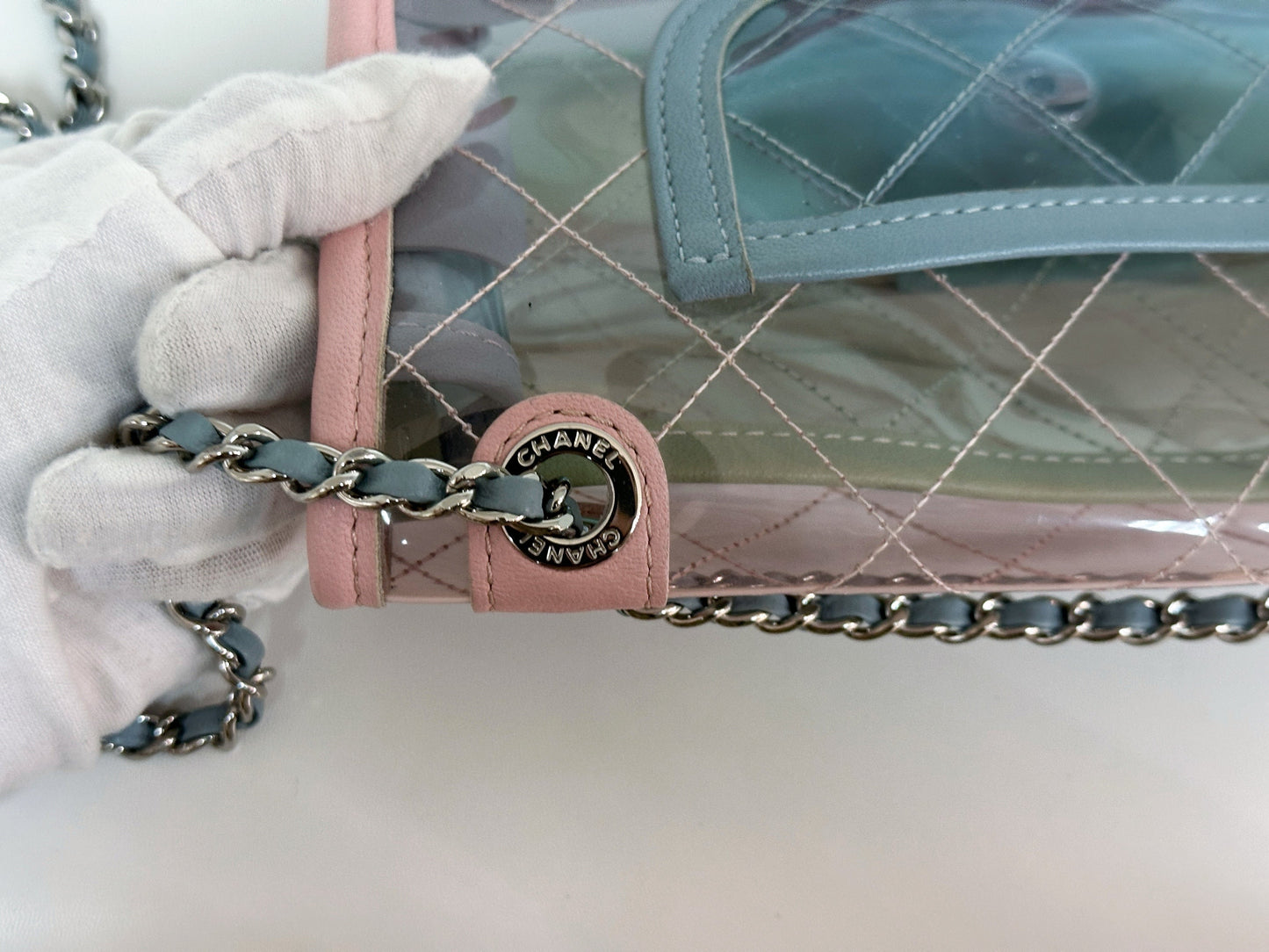 Chanel Coco Splash PVC Mini Flap Bag Pink/Blue/Green 2576 holo
