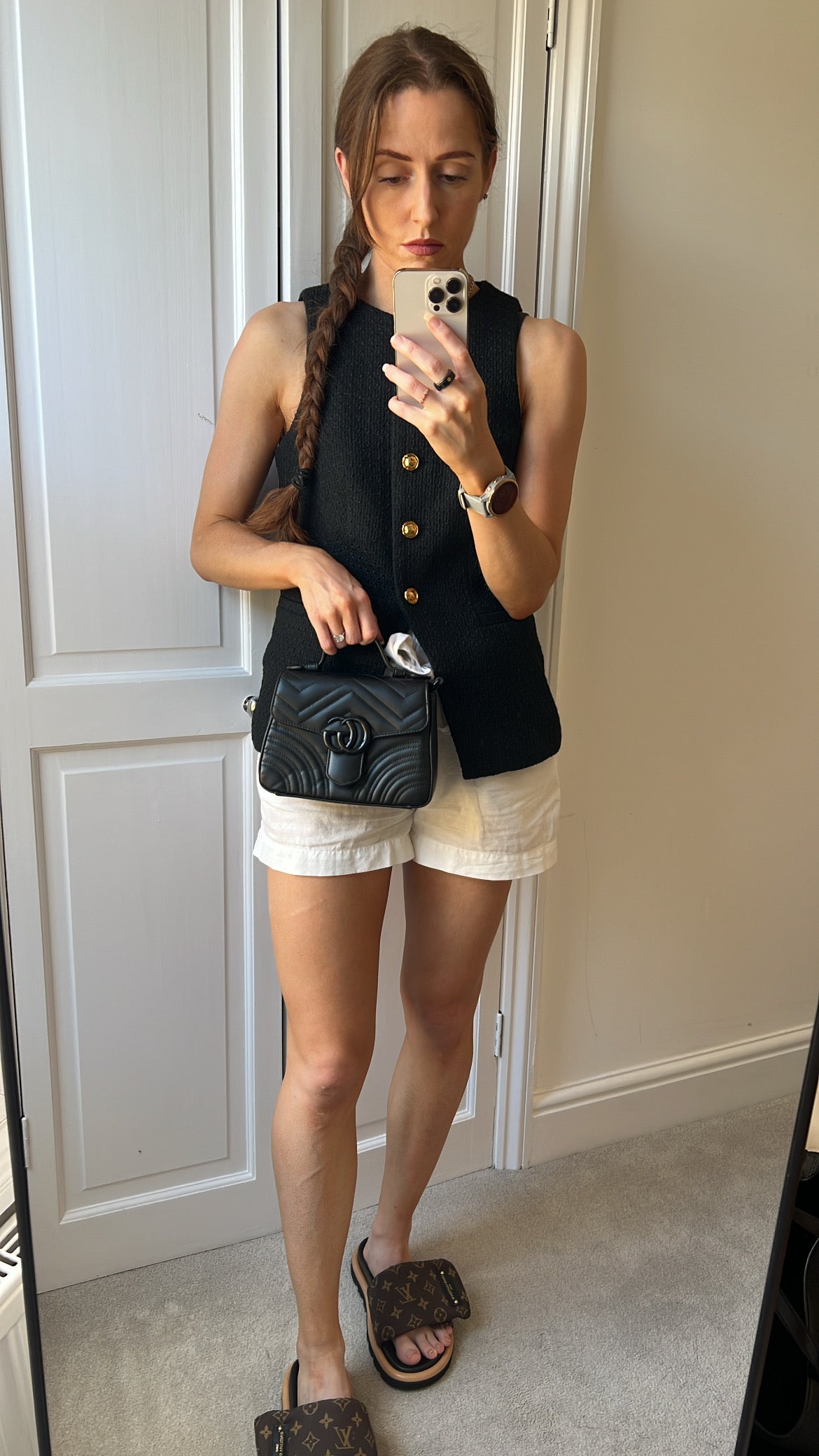 Gucci GG Black on Black Marmont Small Top Handle Bag (RRP £2,070)