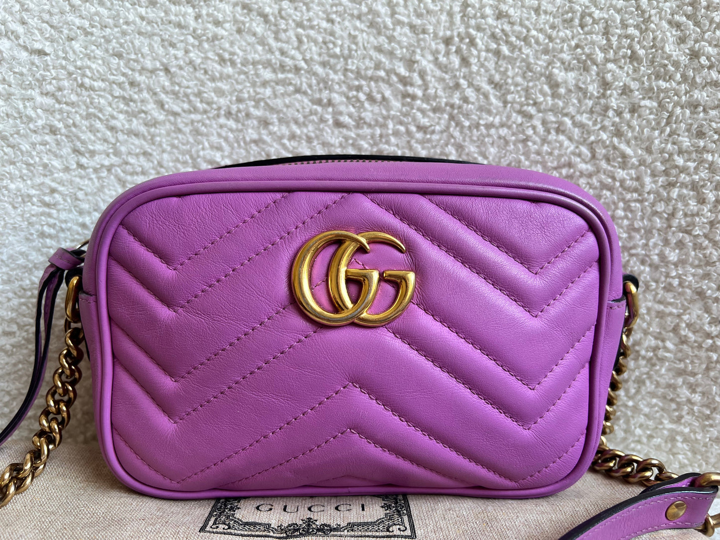 Gucci GG Hot Pink Marmont Mini Shoulder Bag (RRP £1,360)