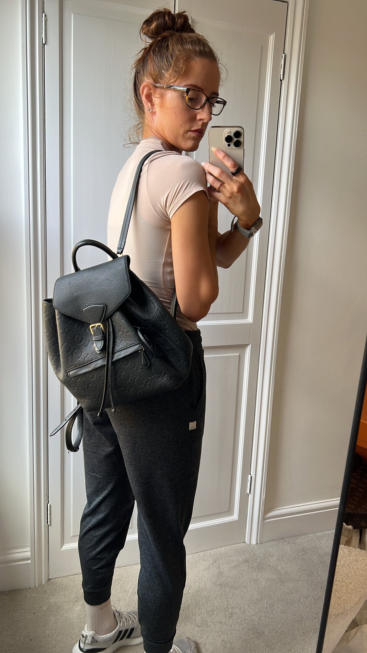 Louis Vuitton Montsouris Backpack Black Empreinte