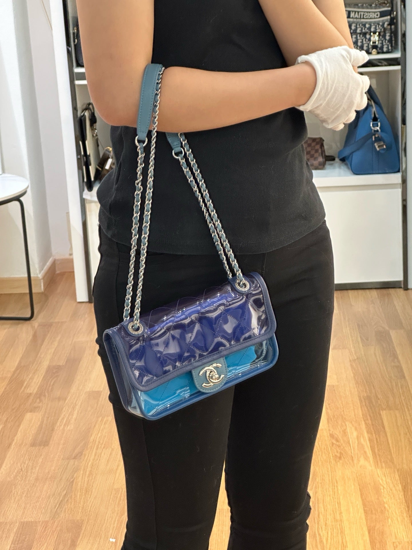 Chanel Blue Coco Splash PVC Small Flap Bag holo 2569