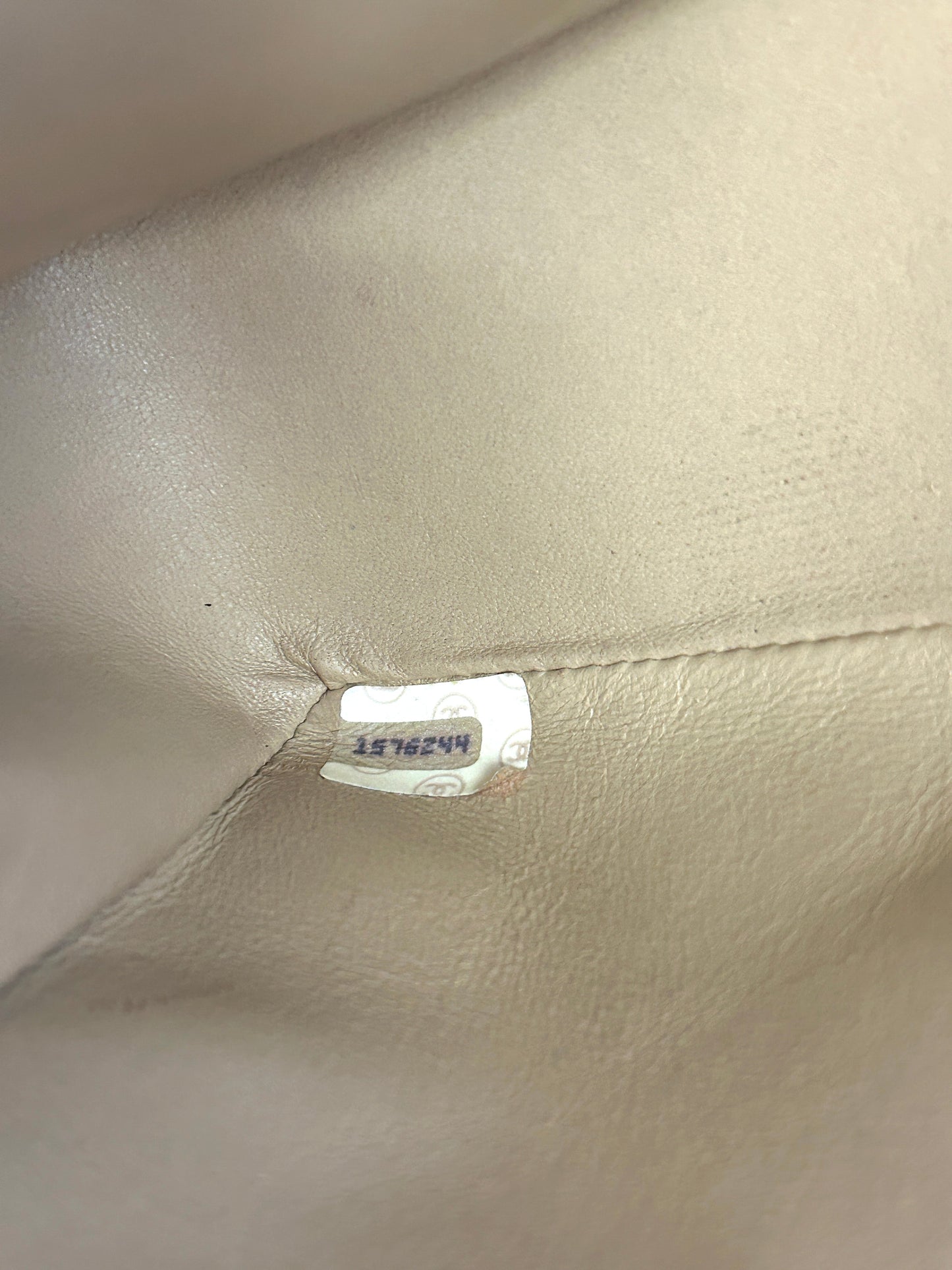 Chanel Beige Quilted Leather CC Logo Flap Shoulder Bag 24K Gold Plated - Preloved