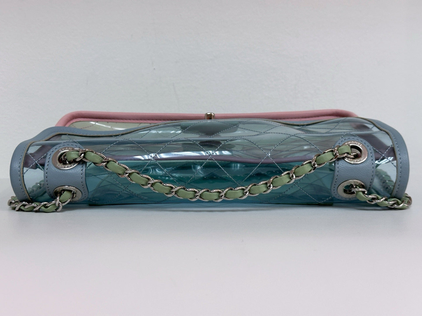 Chanel Coco Splash PVC Medium Flap Bag Pink/Blue/Green Holo card 2569