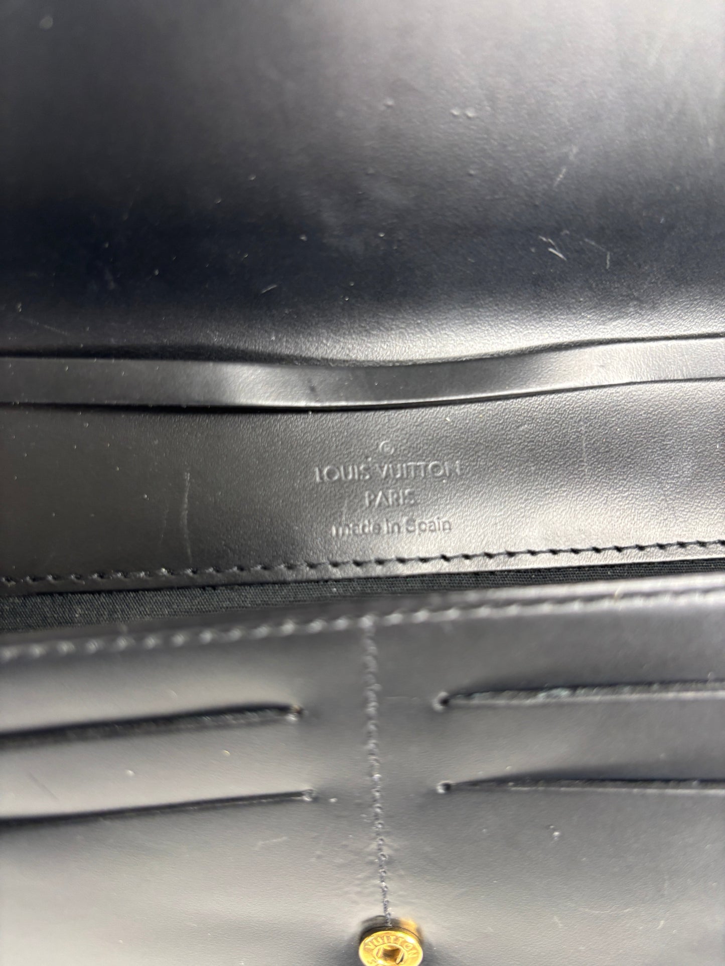 Louis Vuitton Hornfleur Black Epi Leather Pochette Clutch Bag - Preloved