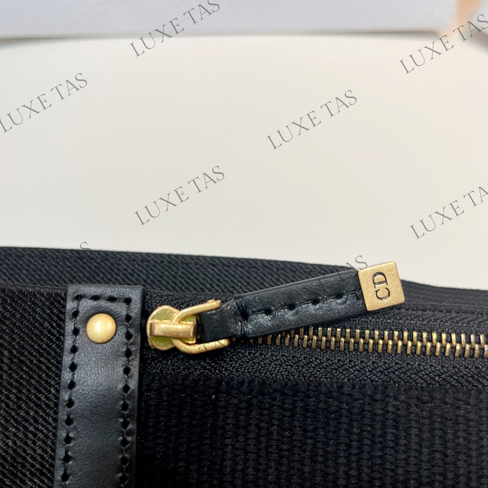 80mm Black Smooth Calfskin and Technical Fabric Saddle Belt Designer Belts for Women