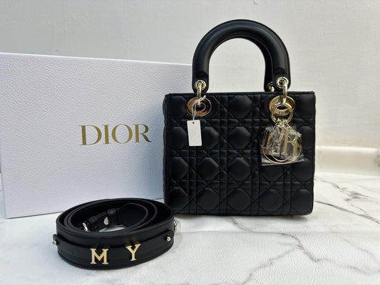 Small Lady Dior My ABCDior Bag Black Cannage Lambskin