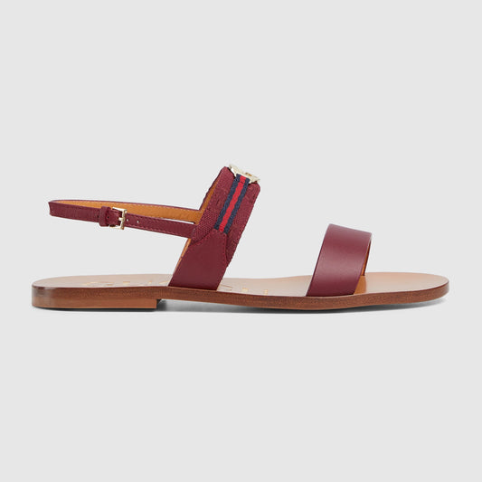 Women's Sandal With Interlocking G And Web