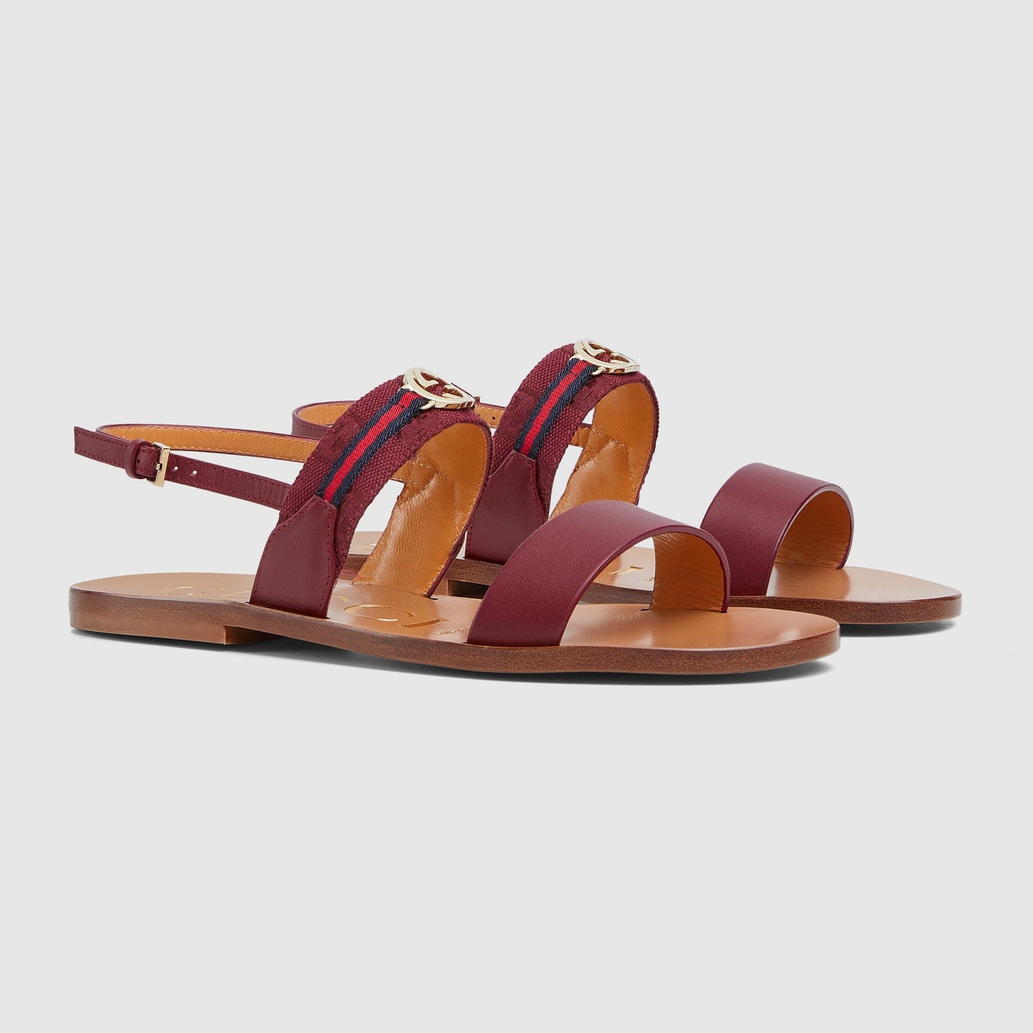 Women's Sandal With Interlocking G And Web