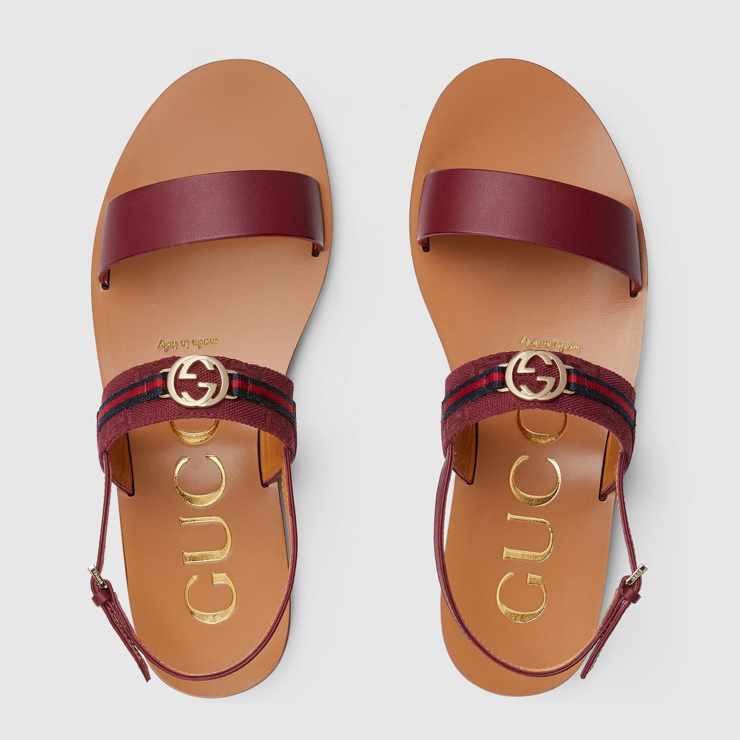 Women's Sandal With Interlocking G And Web