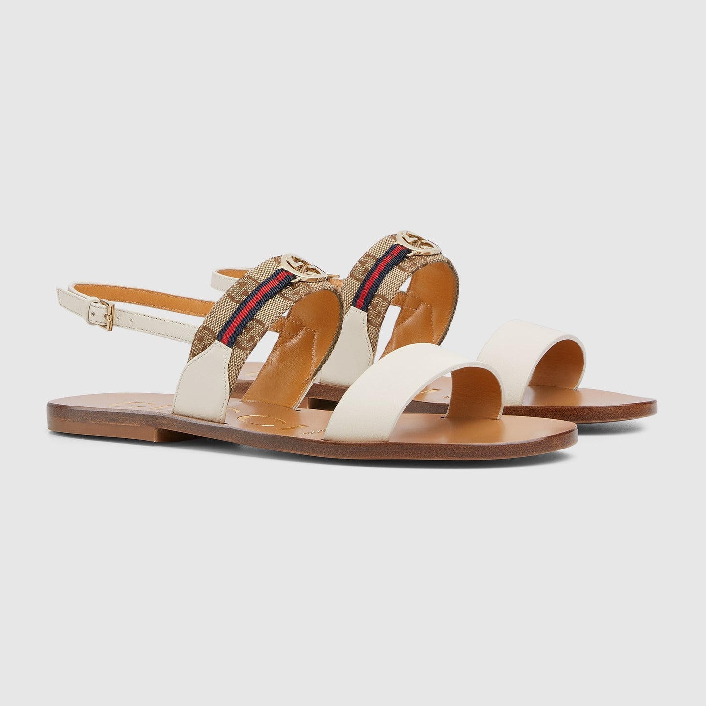 Women's Sandal With Interlocking G And Web