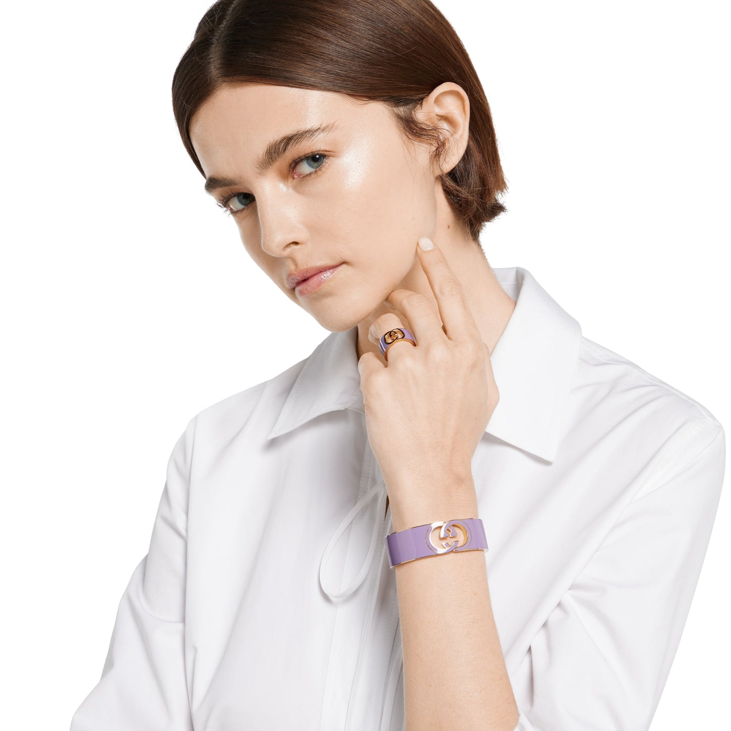 Gucci Interlocking Enamel Cuff Bracelet