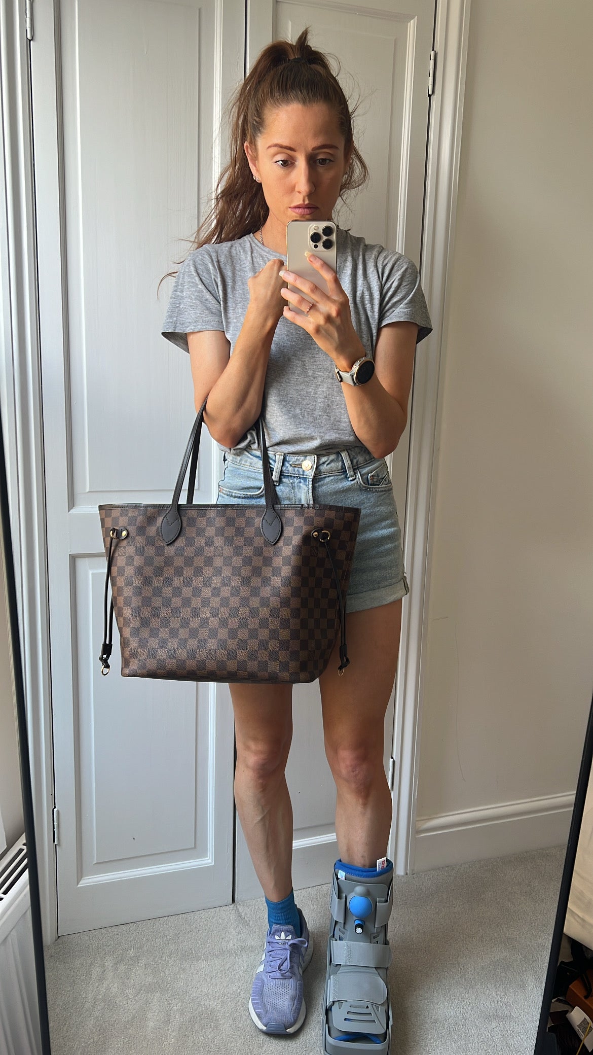 Louis Vuitton Neverfull MM Damier Ebene Rose Ballerine (RRP £1410)