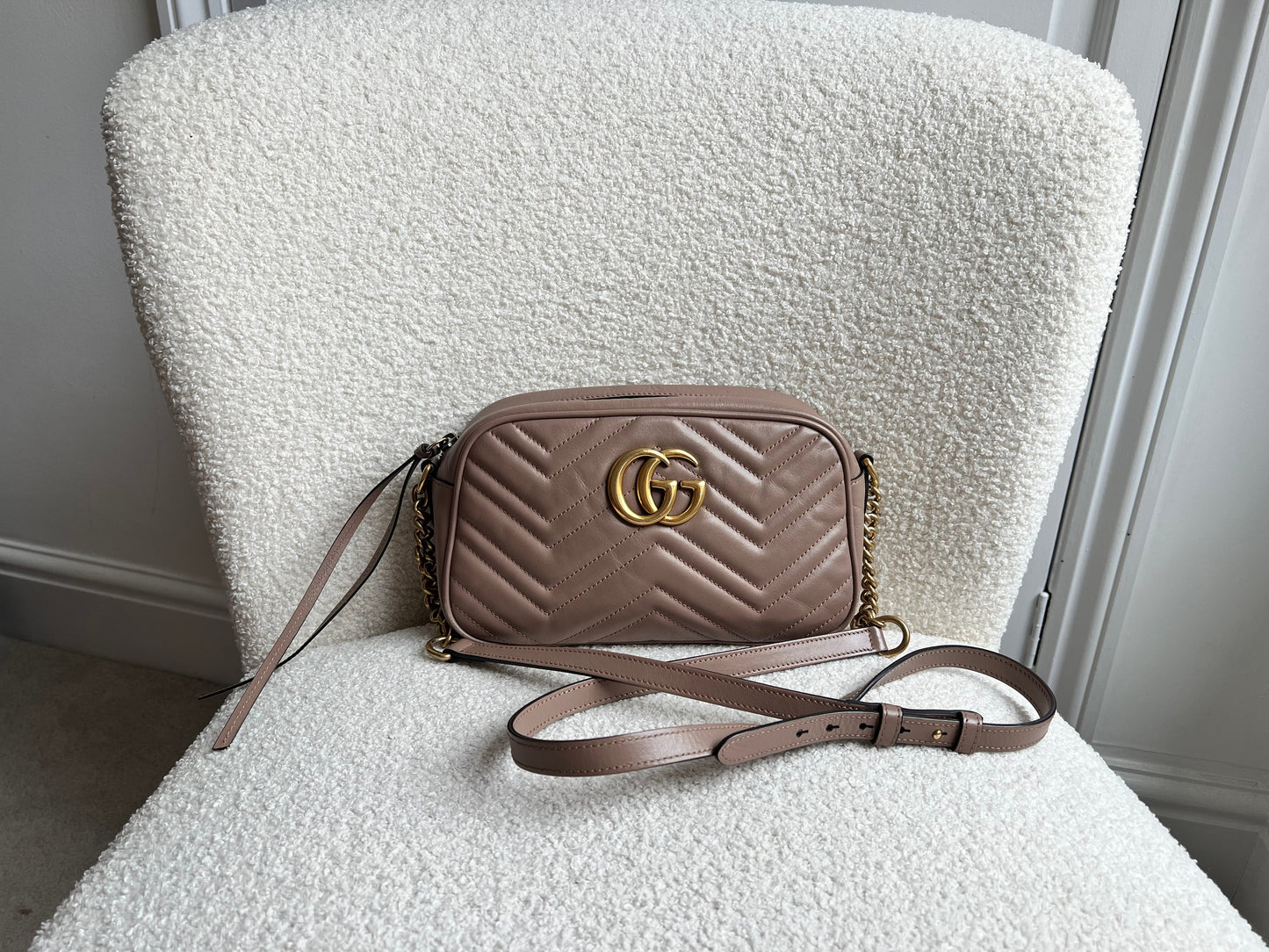 Gucci GG Marmont Dusty Pink Small Shoulder Bag (RRP £1440)