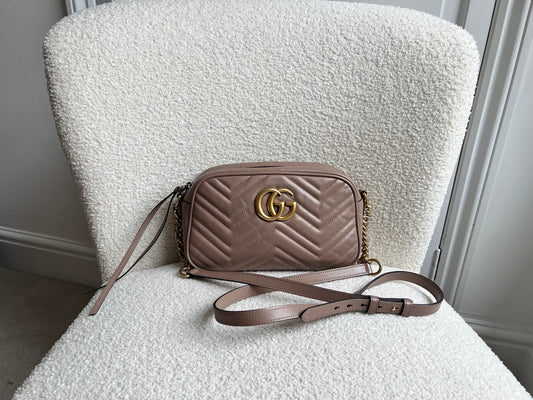 Gucci GG Marmont Dusty Pink Small Shoulder Bag (RRP £1440)