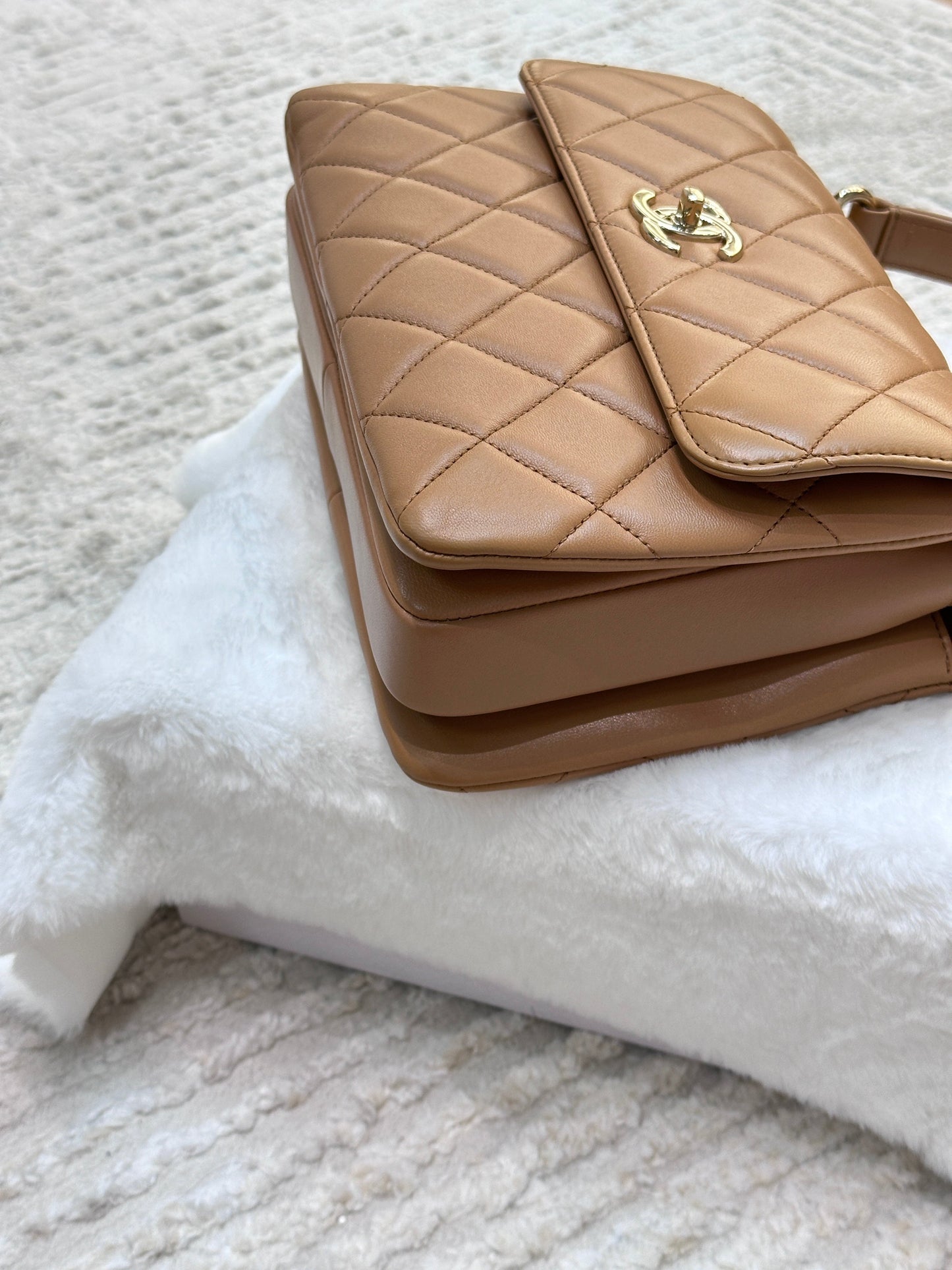 CHANEL  Small Trendy CC  Handle Flap Bag 19K Brown