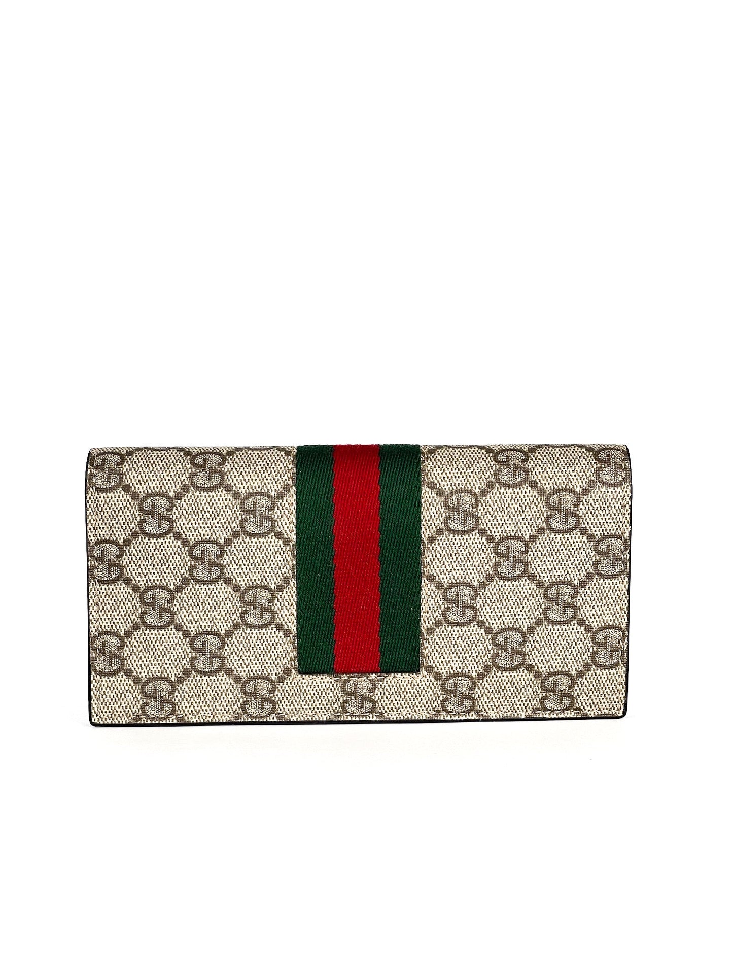 Gucci CI GG Supreme Monogram Selleria Calfskin Continental Wallet