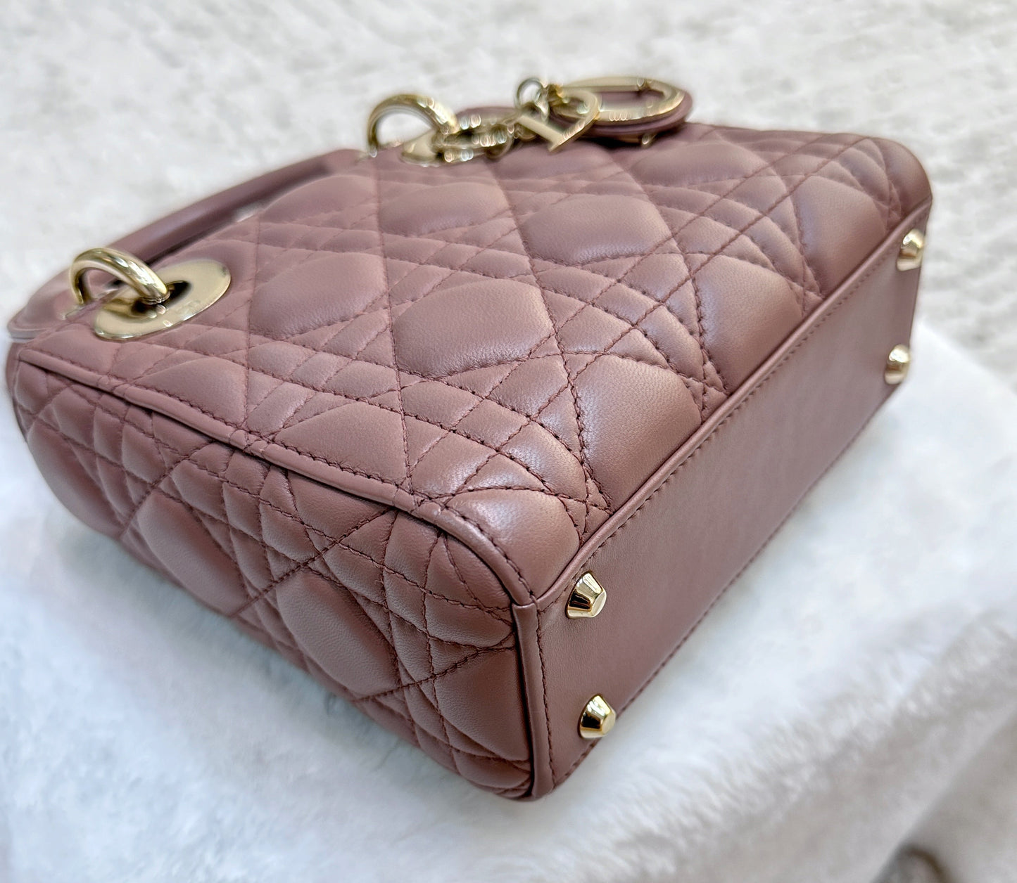 Mini Lady Dior Bag Blush Cannage Lambskin