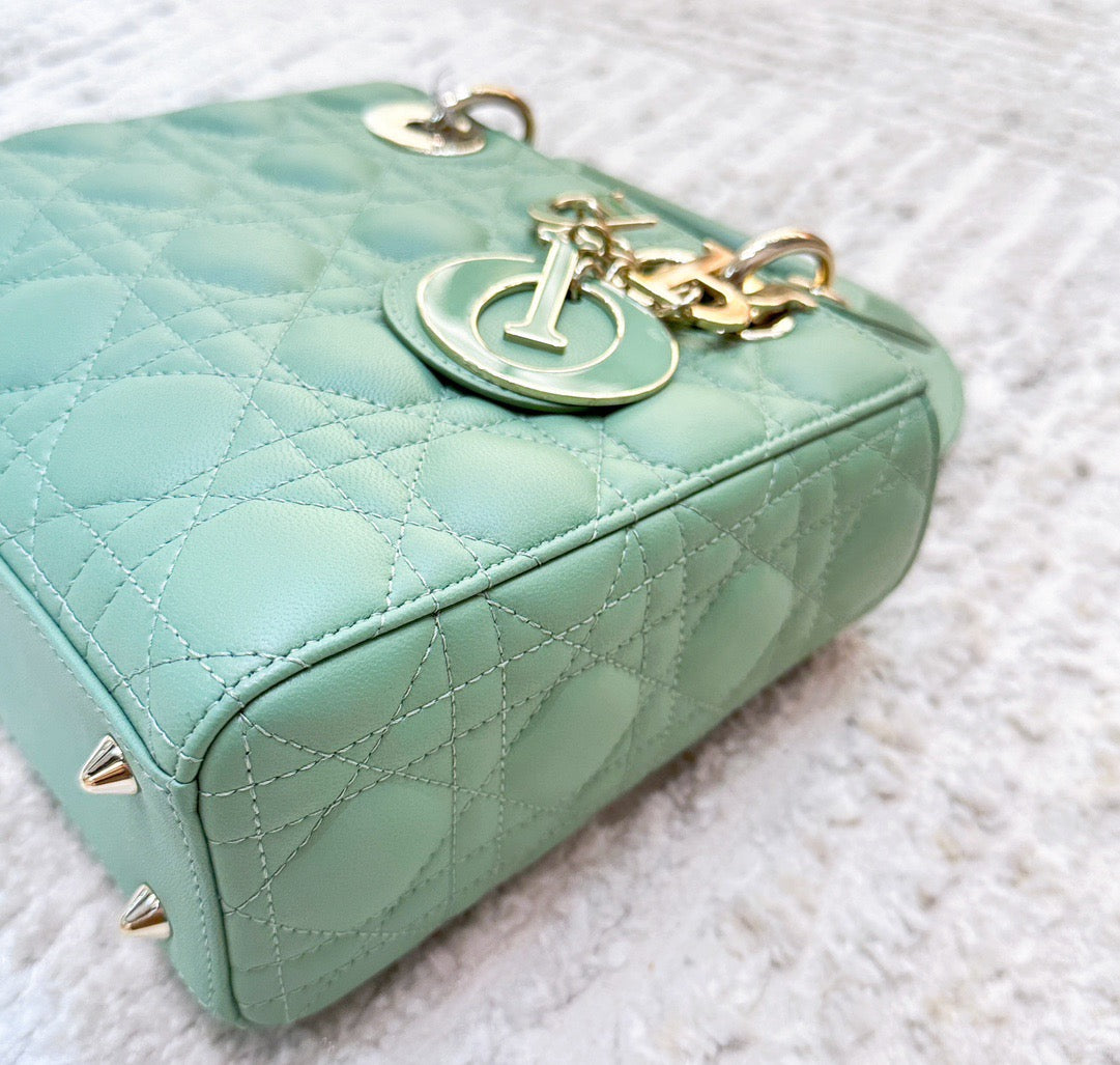 Small Lady Dior My ABCDior Bag Green Cannage Lambskin