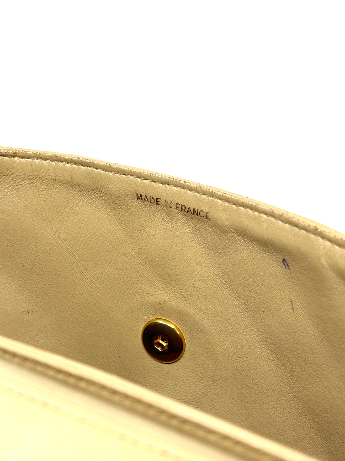 Chanel Beige Quilted Leather CC Logo Flap Shoulder Bag 24K Gold Plated - Preloved