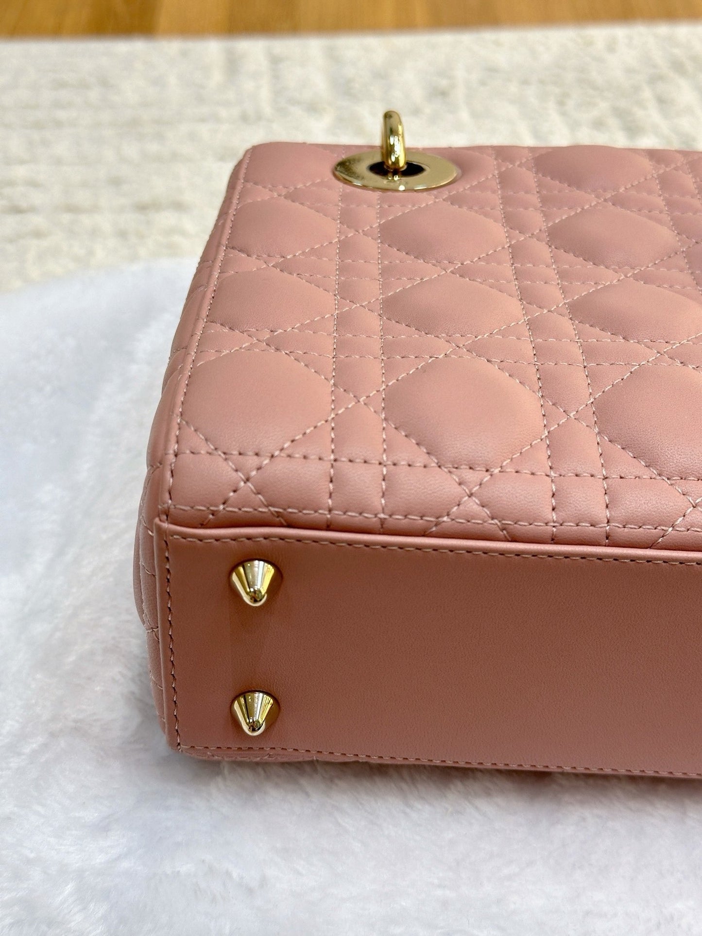 Christian Dior Small Lambskin Cannage My ABC Dior Lady Dior Pink