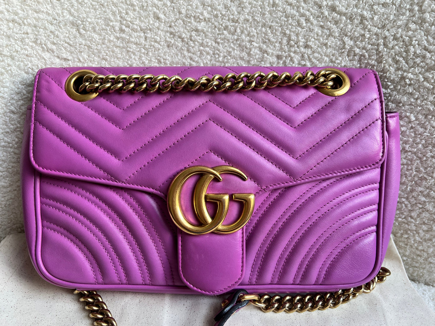 Gucci GG Hot Pink Marmont Small Shoulder Bag (RRP £2070)