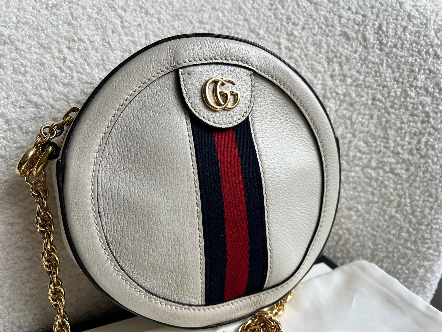 Gucci GG Round White Ophidia Small Shoulder Bag