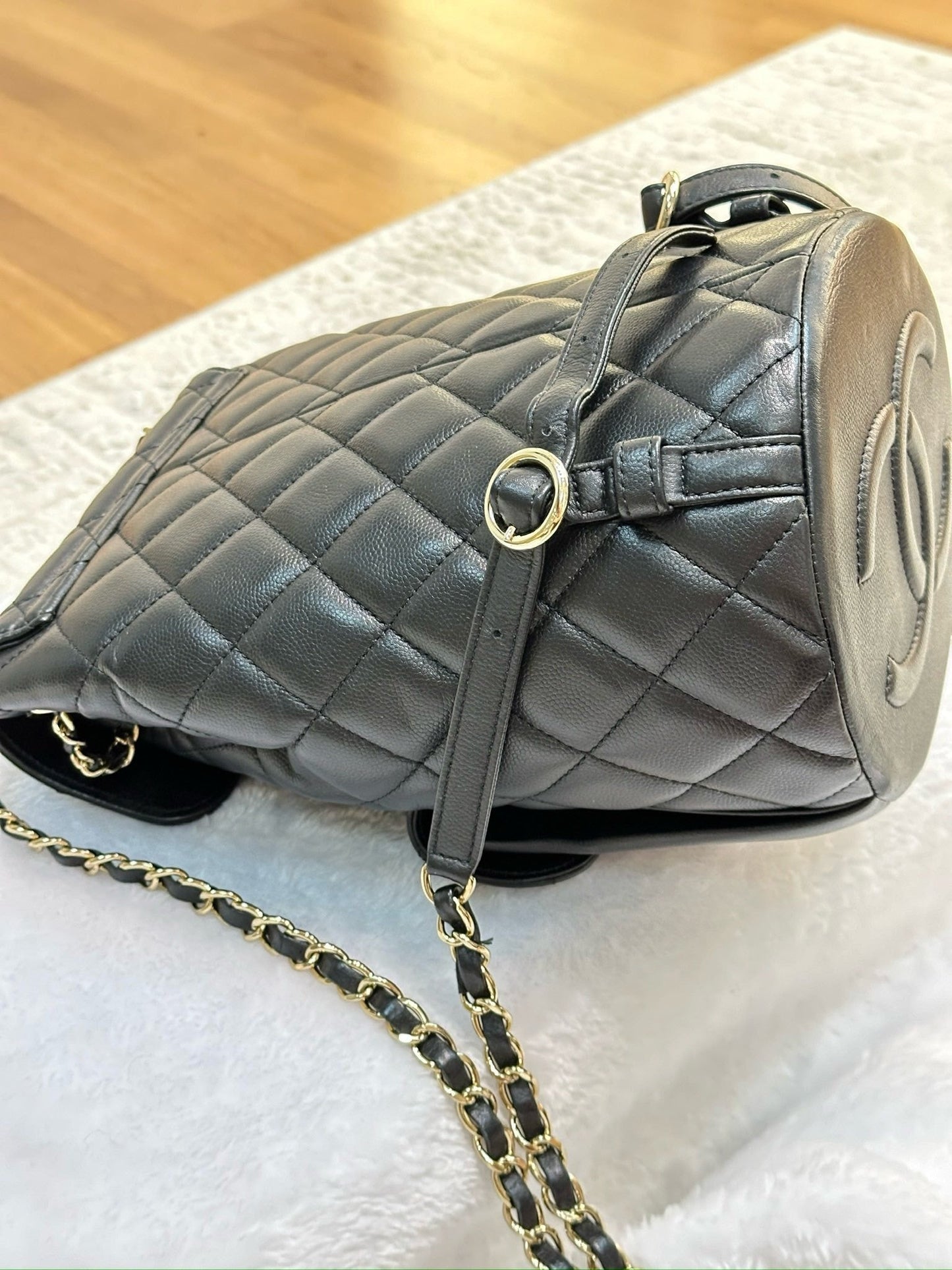 Chanel Caviar Quilted Pockets Backpack Black