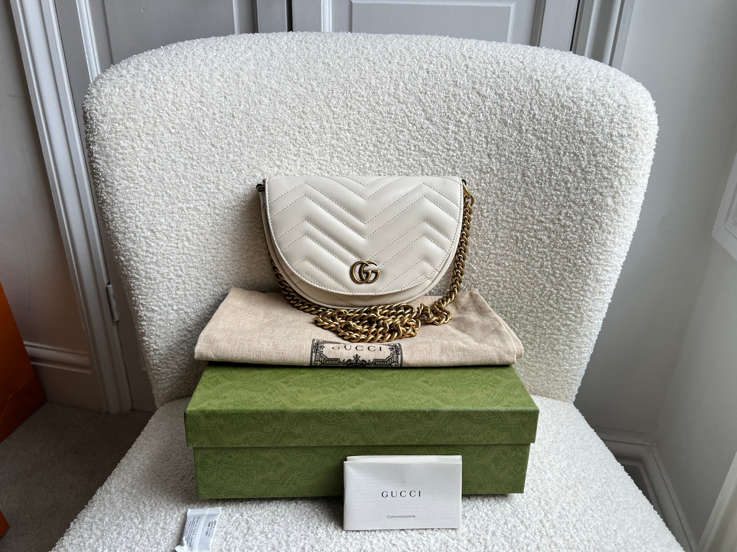Gucci GG White Marmont Mini Bag (RRP £1,240)
