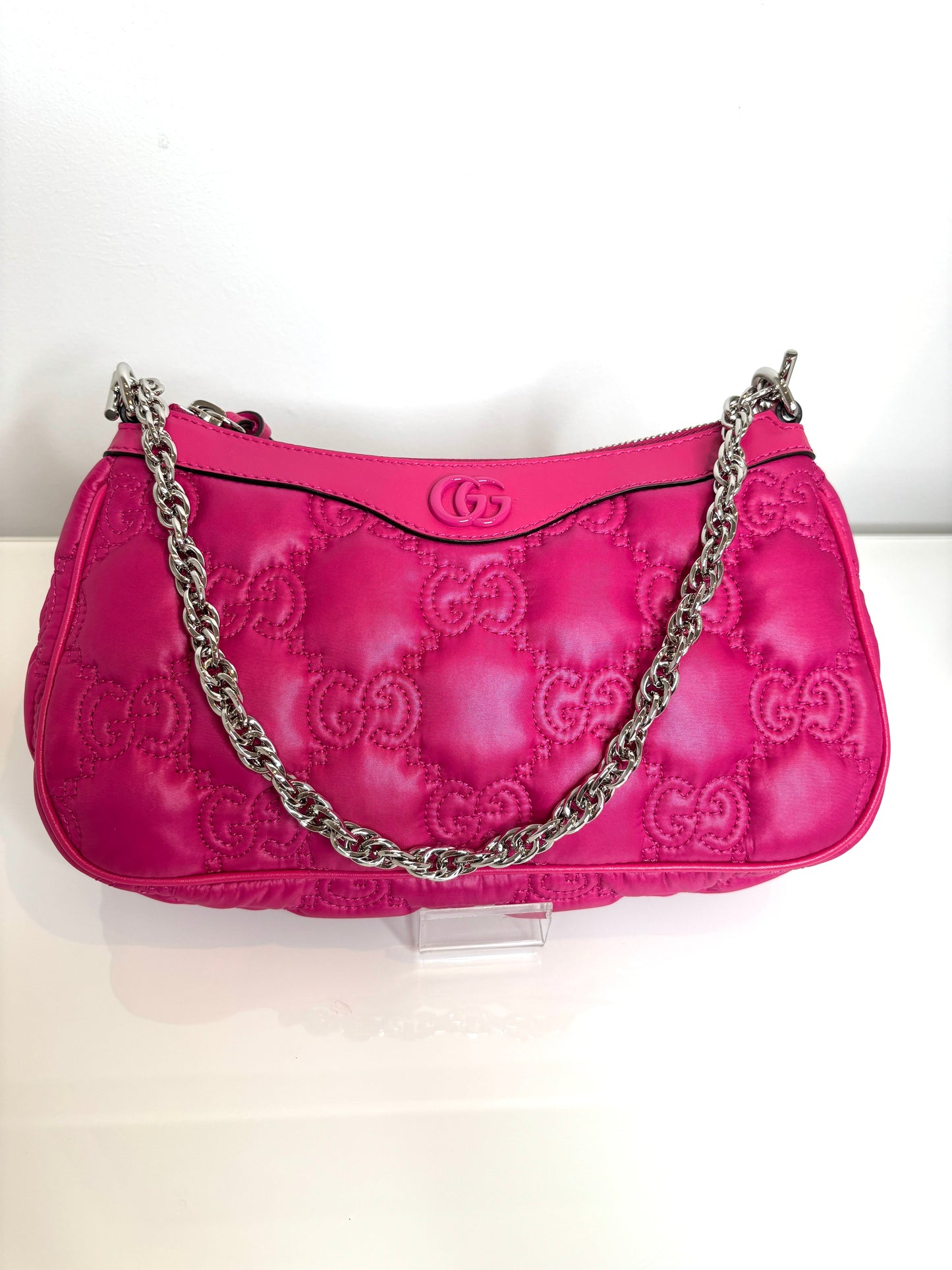 Gucci GG Matelasse Nylon/Leather Pink Crossbody/Shoulder Bag
