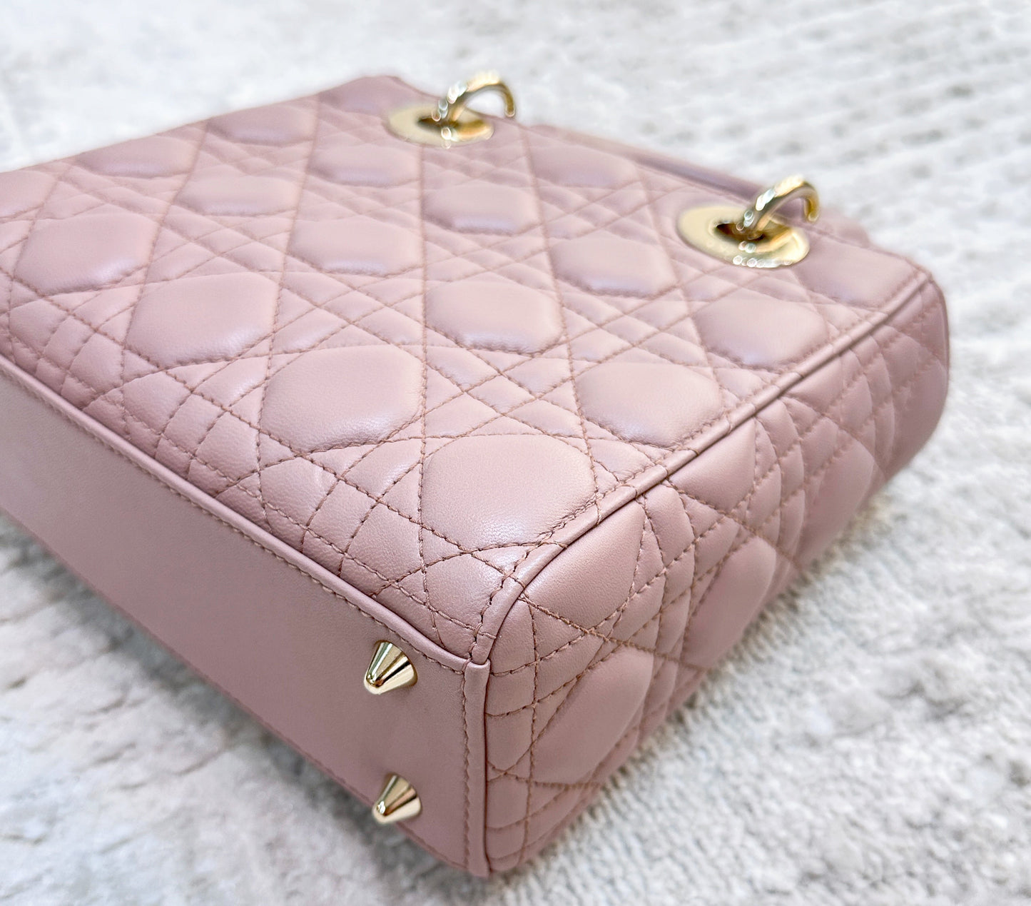 CHRISTIAN DIOR Lambskin Cannage Small My ABC Dior Lady Dior Fard