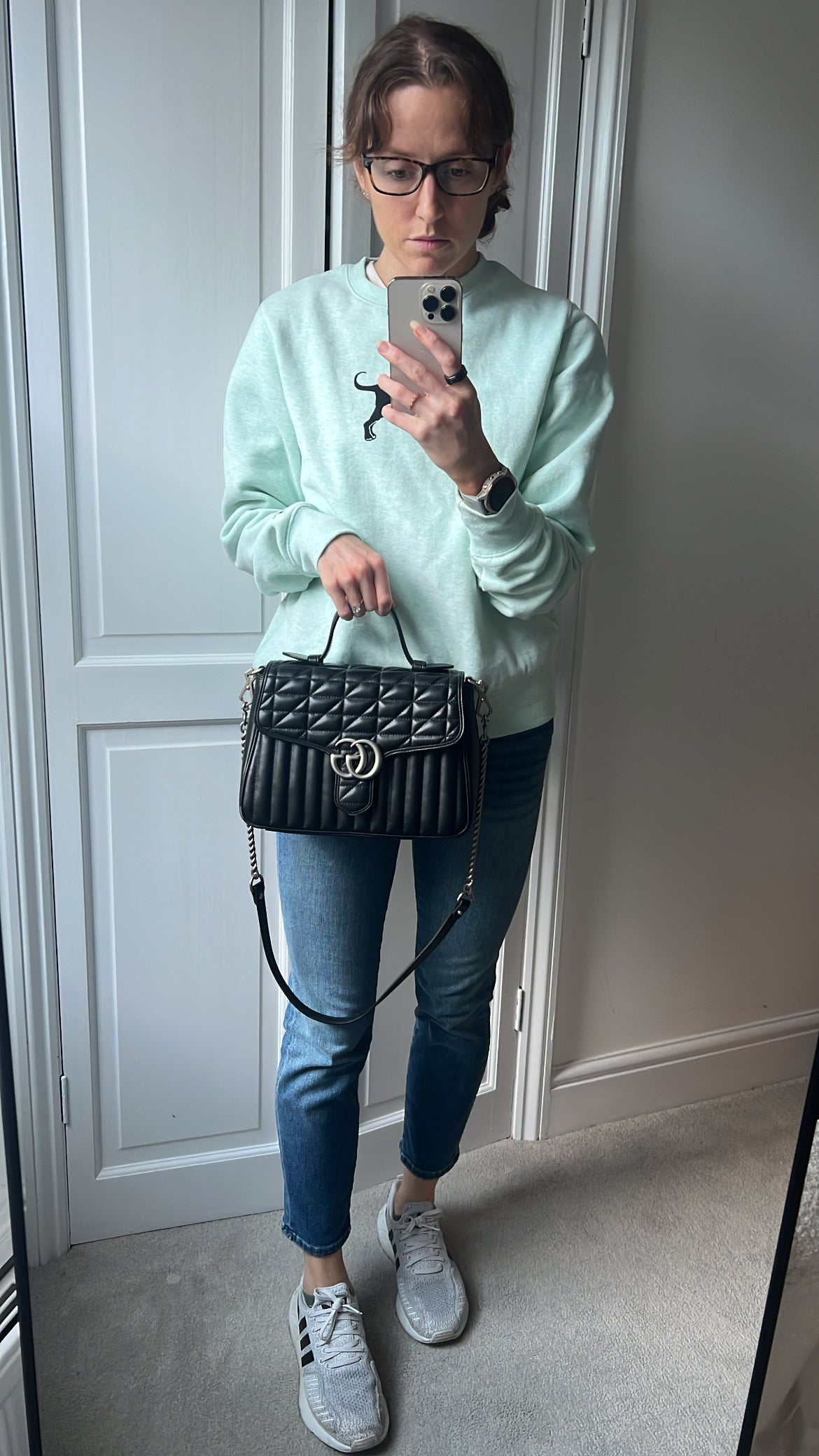 Gucci GG Black Aria Marmont Small Top Handle Bag (RRP £2050)