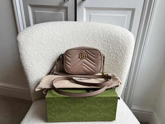 Gucci GG Dusty Pink Marmont Mini Shoulder Bag (RRP £1,360)