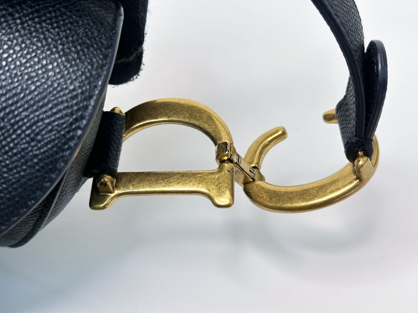 Christian Dior Saddle Bag with Strap Golden Saddle Black Calfskin 2022 year
