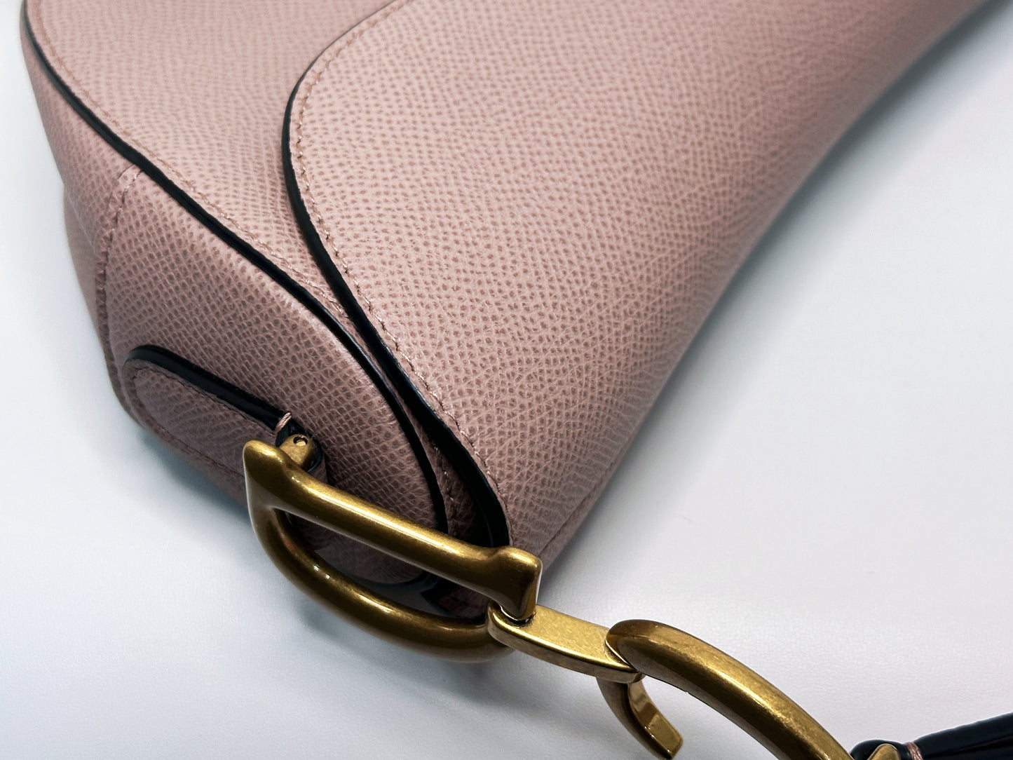 Christian Dior Saddle Bag with Strap Golden Saddle Nude Brush Grained Calfskin 2023 year