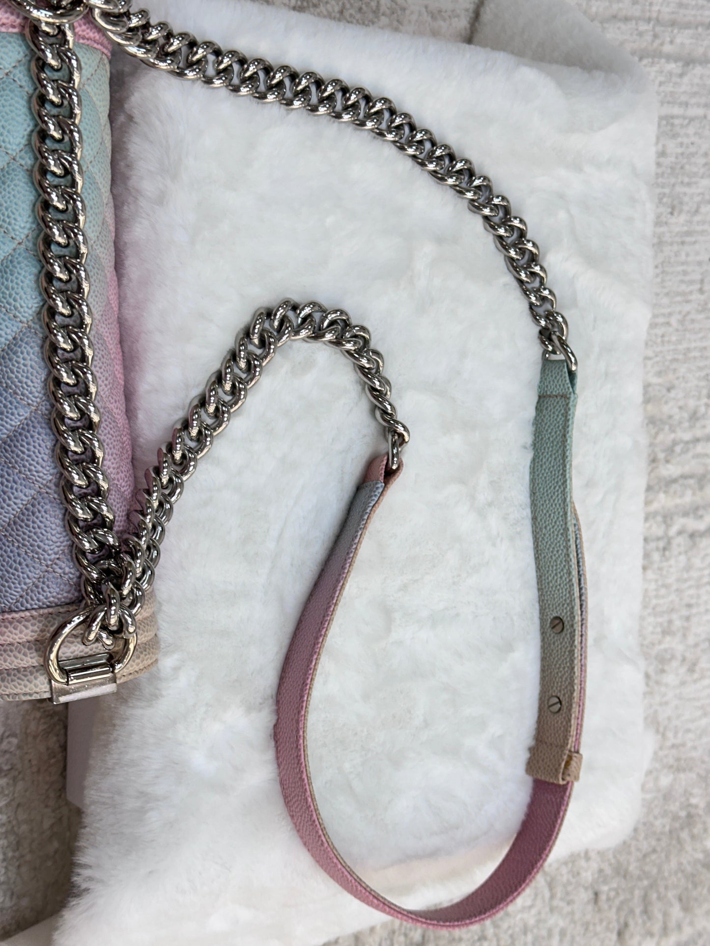 Chanel Rainbow Qulited Caviar LeBoy Bag Medium