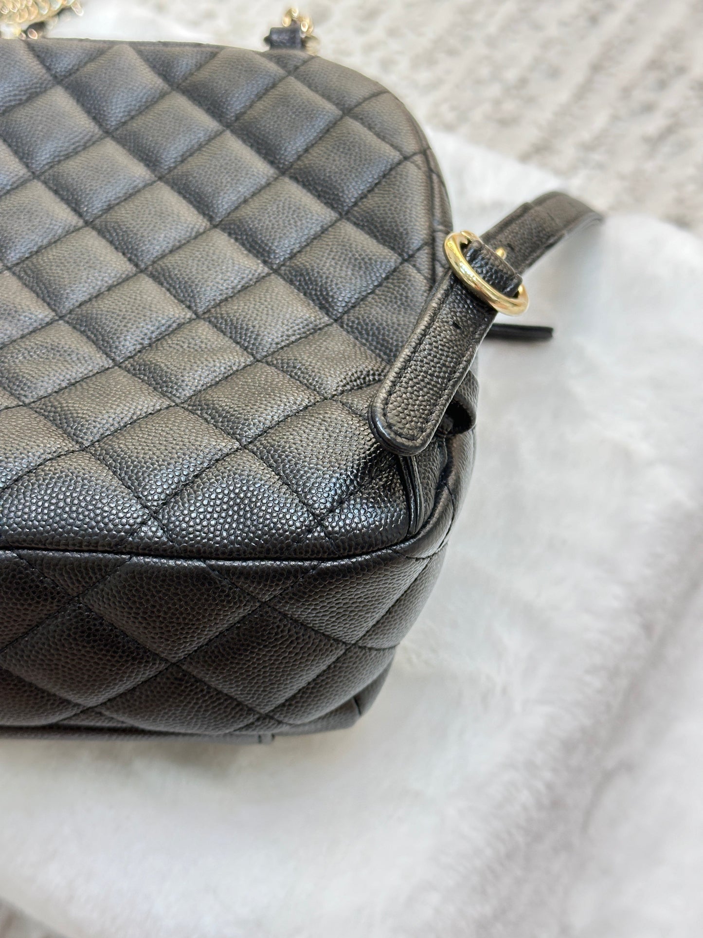 Chanel CC Day Backpack Quilted Caviar Mini
