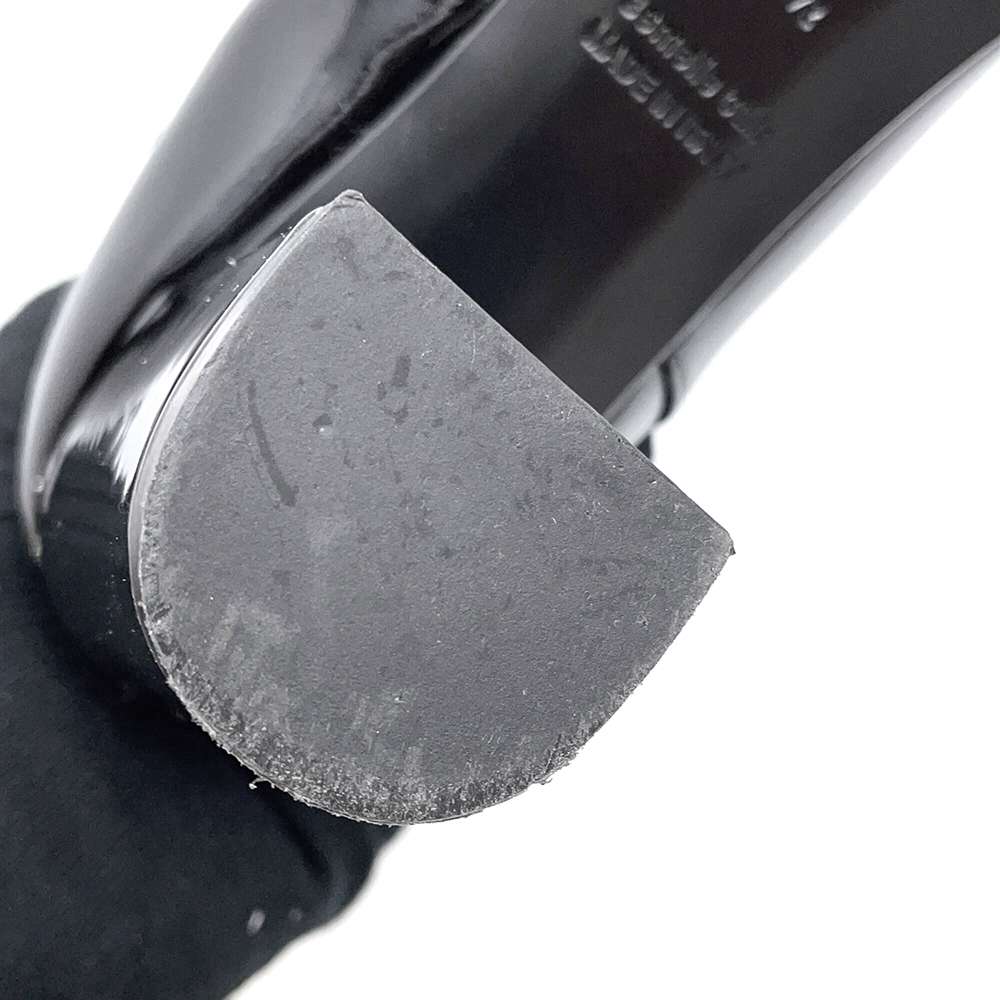 HERMES Boots Saint Germain Black Enamel Size 38.5