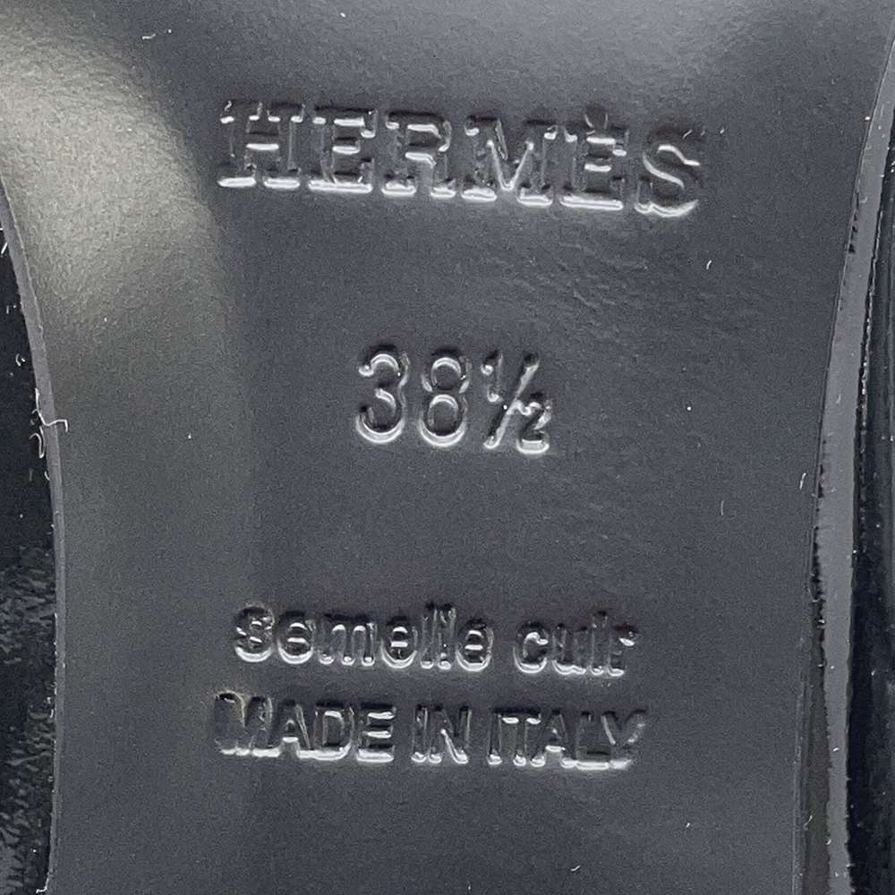 HERMES Boots Saint Germain Black Enamel Size 38.5