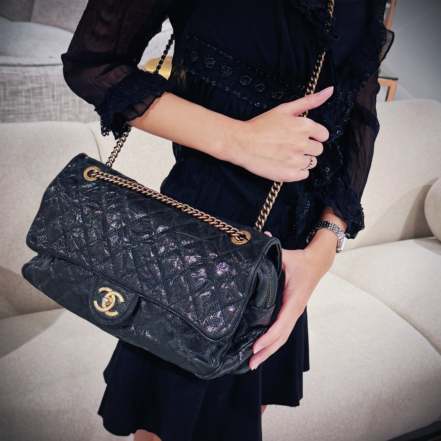 Chanel Caviar Leather Medium Shiva Flap Bag TWS
