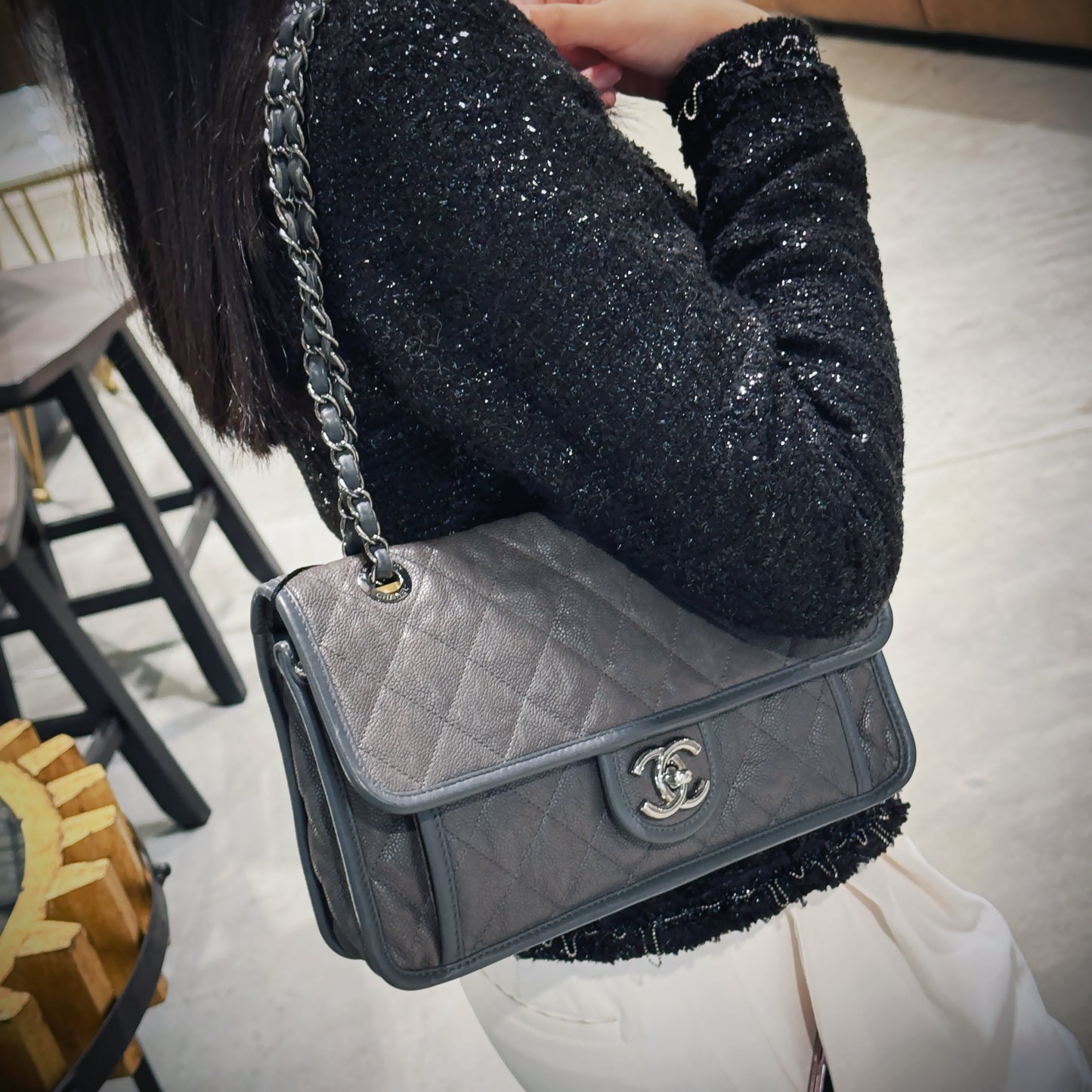 Chanel Caviar Quilted Medium French Reviera Flap Bag