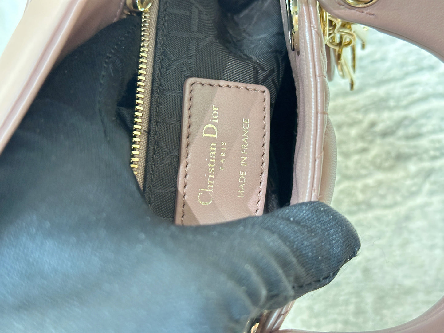 Mini Lady Dior Bag Blush Cannage Lambskin