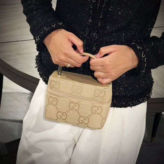 Gucci Beige GG Canvas Vanity Bag TWS