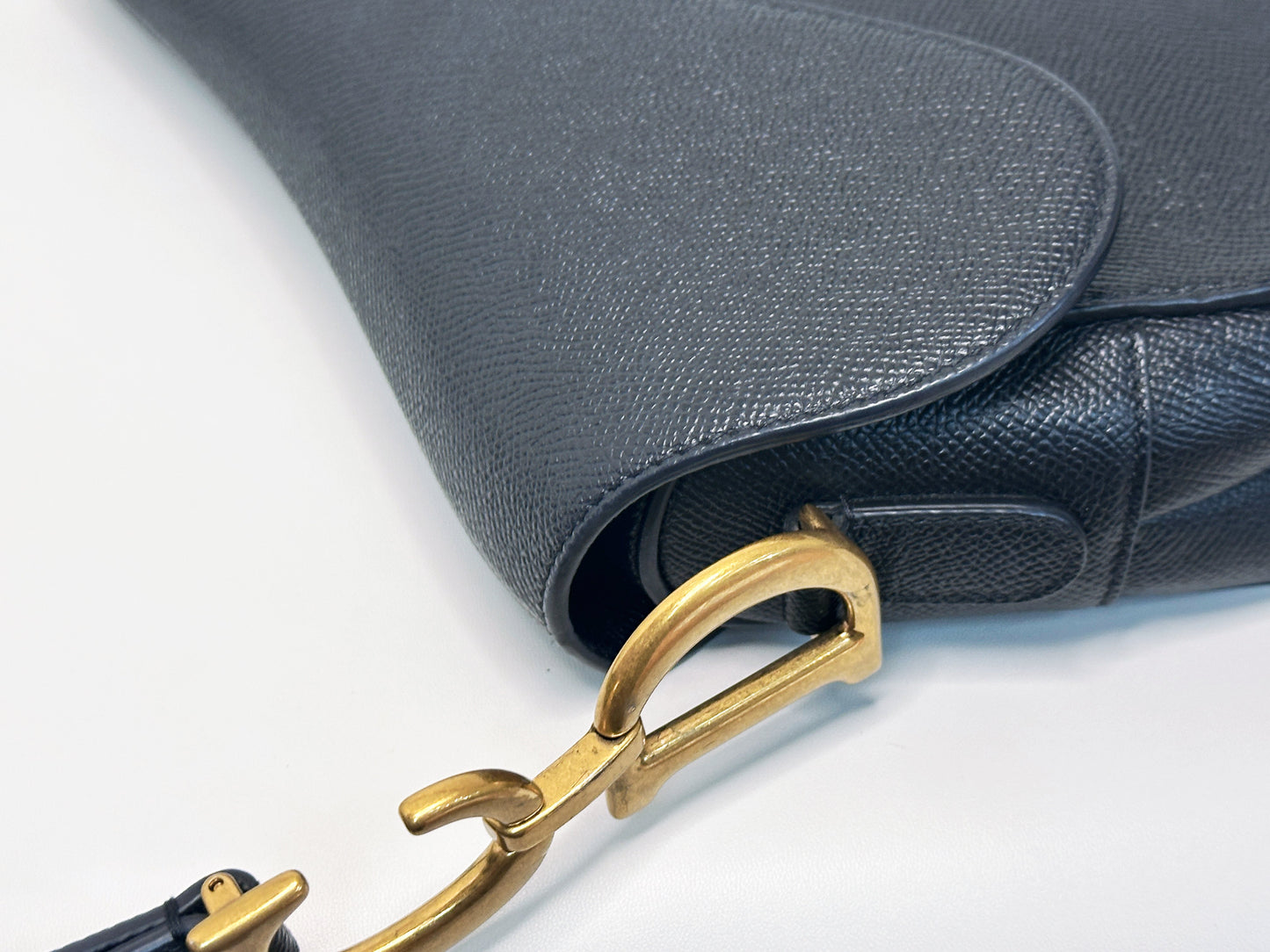 Christian Dior Saddle Bag with Strap Golden Saddle Black Calfskin 2022 year