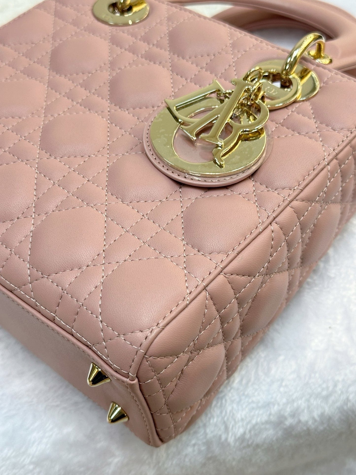 Christian Dior Small Lambskin Cannage My ABC Dior Lady Dior Pink