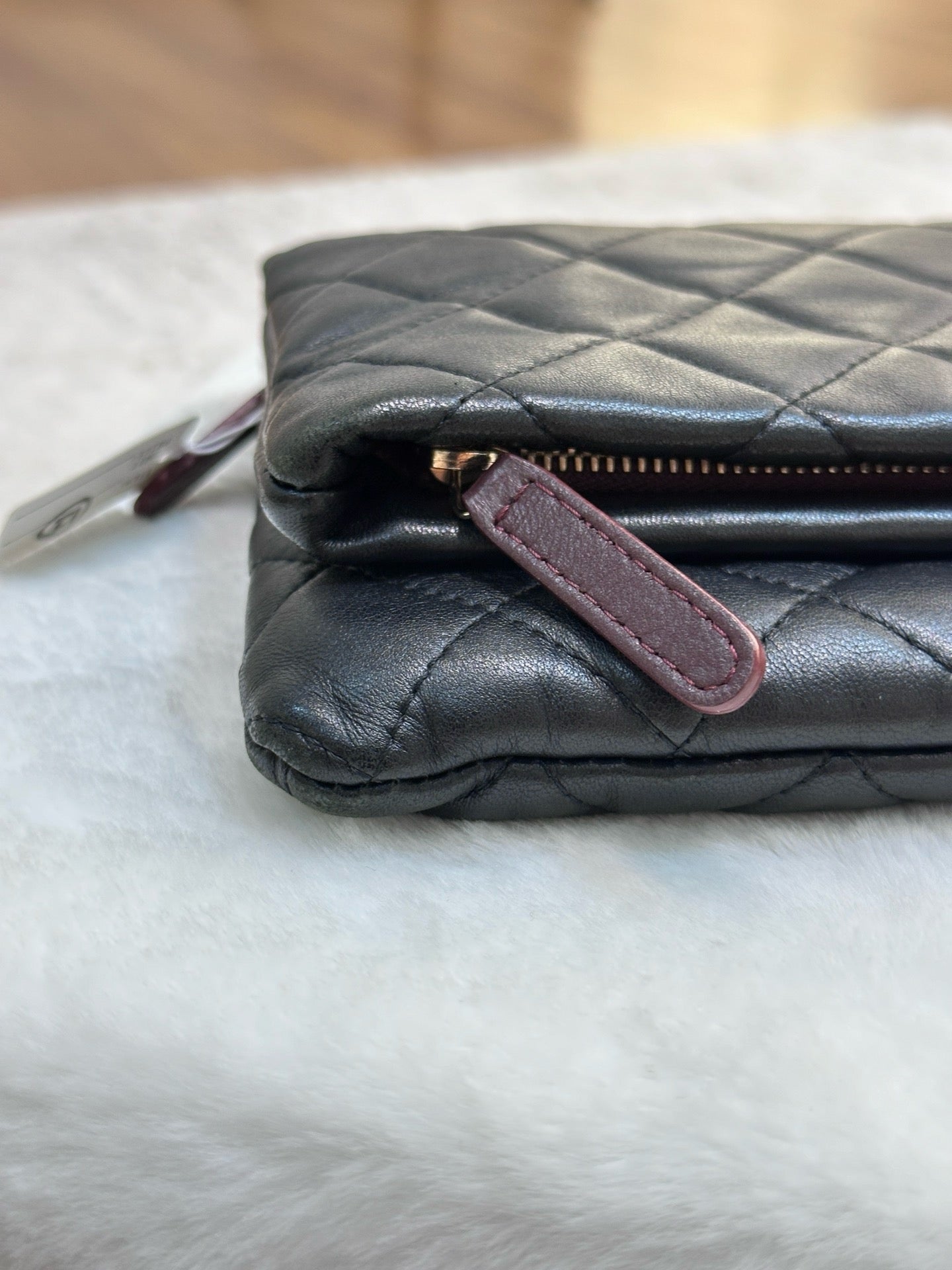 Chanel Beauty CC Lambskin Clutch Quilted Black